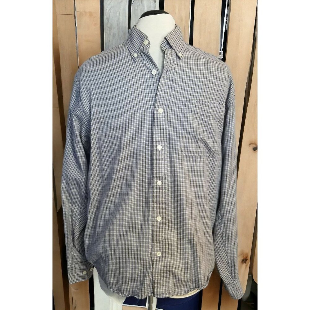 Eddie Bauer Plaid Shirt Mens Size Medium Long Sleeve Relaxed Fit Button Down